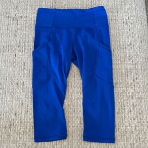 Lululemon Wunder Under Blue Cropped Leggings